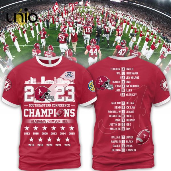 2023 Alabama Crimson Tide SEC Football Conference Champions Red Hoodie 3D