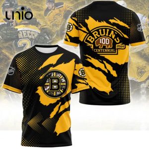 Limited 100 Years Of Boston Bruins Memories Yellow Pant Design Hoodie 3D