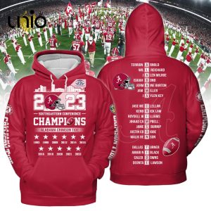 2023 Alabama Crimson Tide SEC Football Conference Champions Red Hoodie 3D