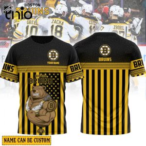 Boston Bruins Custom Name Luxury Hockey Yellow Apparels Hoodie 3D