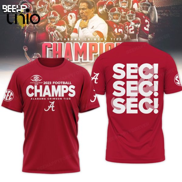 Alabama Crimson Tide 2023 SEC Red Football Conference Champions Hoodie 3D