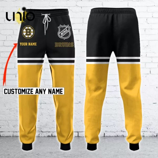 Boston Bruins Custom Name Premium Hockey Hoodie, Jogger, Cap Limtied