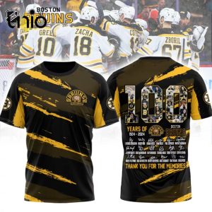 Memories Boston Bruins 100 Years Of Boston Bruins Hockey Black Shirt Hoodie 3D