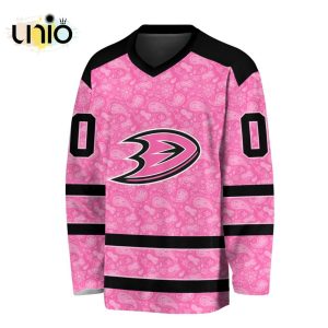 Custom NHL Anaheim Ducks Special Pink V-neck Long Sleeve