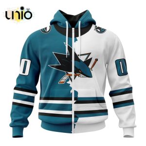 NHL San Jose Sharks Personalize 2024 Home Mix Away Kits Hoodie 3D