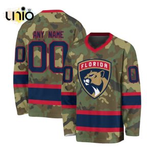 Custom NHL Florida Panthers Special Camo Design V-neck Long Sleeve