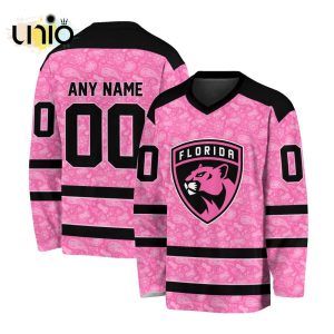 Custom NHL Florida Panthers Special Pink V-neck Long Sleeve