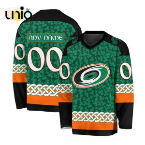 Custom NHL Carolina Hurricanes Special St.Patrick’s Day Design Vneck Long Sleeve