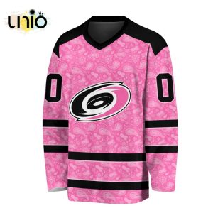 Custom NHL Carolina Hurricanes Special Pink V-neck Long Sleeve