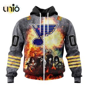 NHL St. Louis Blues Special Mix KISS Band Design Hoodie 3D