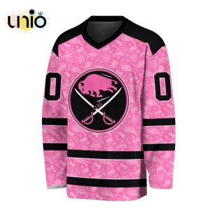 Custom NHL Buffalo Sabres Special Pink V-neck Long Sleeve