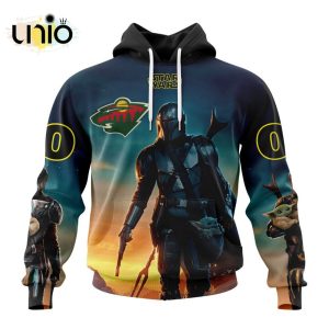 NHL Minnesota Wild Special Star Wars The Mandalorian Design Hoodie 3D