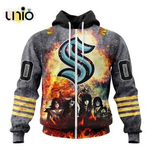 NHL Seattle Kraken Special Mix KISS Band Design Hoodie 3D