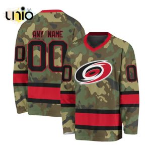 Custom NHL Carolina Hurricanes Special Camo Design V-neck Long Sleeve