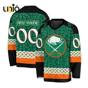 Custom NHL Buffalo Sabres Special St.Patrick’s Day Design Vneck Long Sleeve