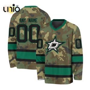 Custom NHL Dallas Stars Special Camo Design V-neck Long Sleeve