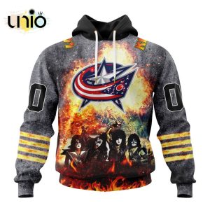 NHL Columbus Blue Jackets Special Mix KISS Band Design Hoodie 3D