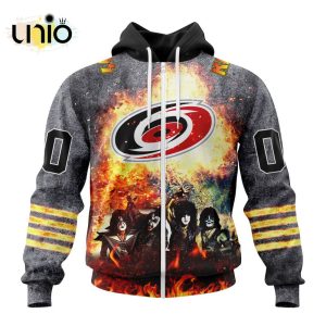 NHL Carolina Hurricanes Special Mix KISS Band Design Hoodie 3D