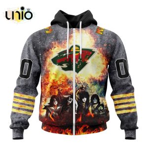 NHL Minnesota Wild Special Mix KISS Band Design Hoodie 3D