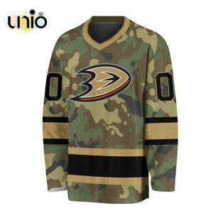 Custom NHL Anaheim Ducks Special Camo Design V-neck Long Sleeve