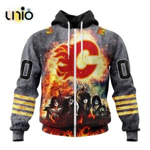 NHL Calgary Flames Special Mix KISS Band Design Hoodie 3D