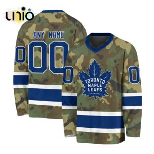 Custom NHL Toronto Maple Leafs Special Camo Design V-neck Long Sleeve