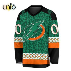 Custom NHL Tampa Bay Lightning Special St.Patrick’s Day Design Vneck Long Sleeve