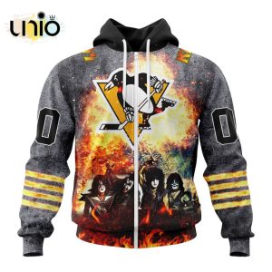 NHL Pittsburgh Penguins Special Mix KISS Band Design Hoodie 3D