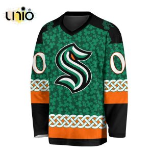 Custom NHL Seattle Kraken Special St.Patrick’s Day Design Vneck Long Sleeve