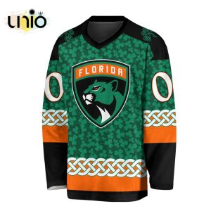 Custom NHL Florida Panthers Special St.Patrick’s Day Design Vneck Long Sleeve