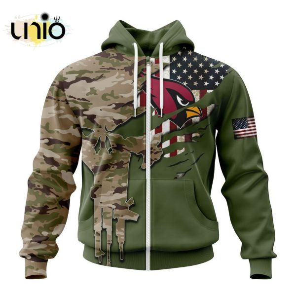 Custom NFL Arizona Cardinals Special Camo Design For Veterans Day Hoodie 3D