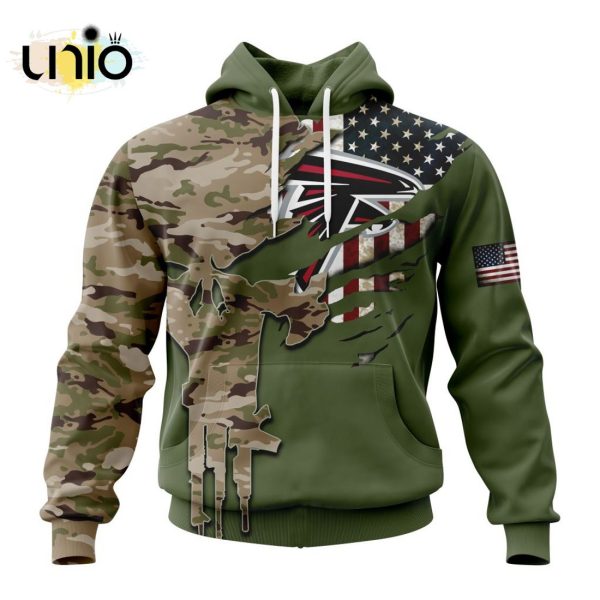 Custom NFL Atlanta Falcons Special Camo Design For Veterans Day Hoodie 3D