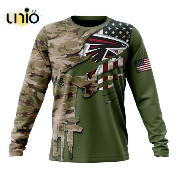 Custom NFL Atlanta Falcons Special Camo Design For Veterans Day Hoodie 3D