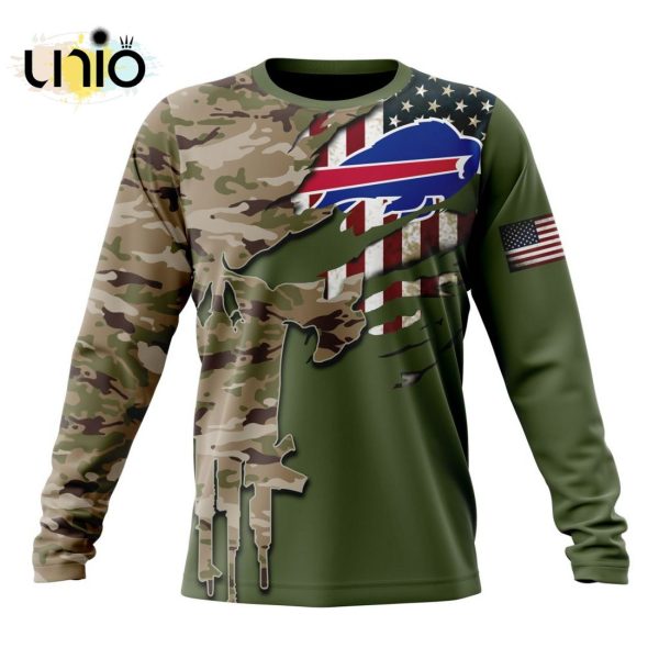 Custom NFL Buffalo Bills Special Camo Design For Veterans Day Hoodie 3D