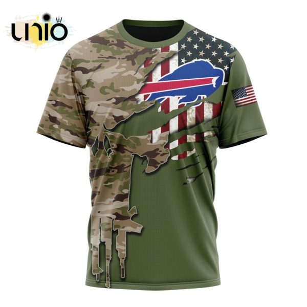 Custom NFL Buffalo Bills Special Camo Design For Veterans Day Hoodie 3D