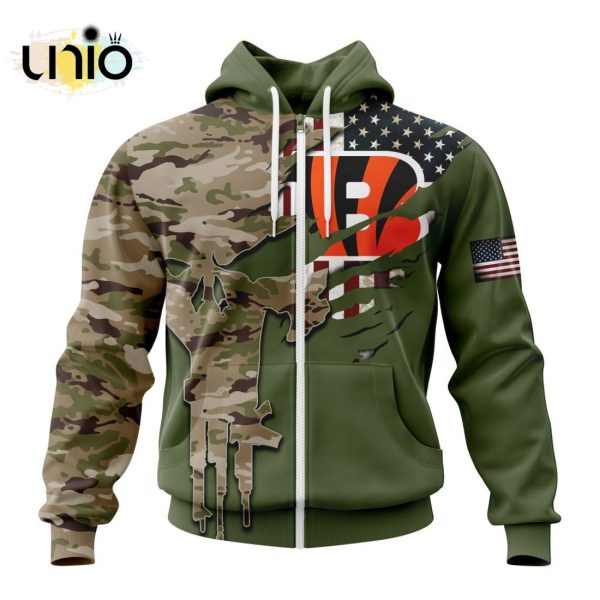 Custom NFL Cincinnati Bengals Special Camo Design For Veterans Day Hoodie 3D