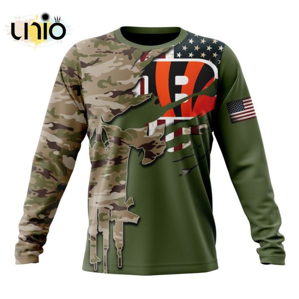 Custom NFL Cincinnati Bengals Special Camo Design For Veterans Day Hoodie 3D