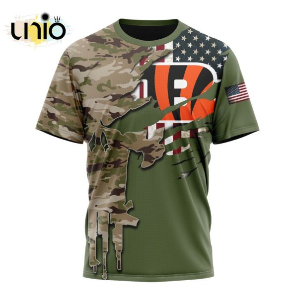 Custom NFL Cincinnati Bengals Special Camo Design For Veterans Day Hoodie 3D