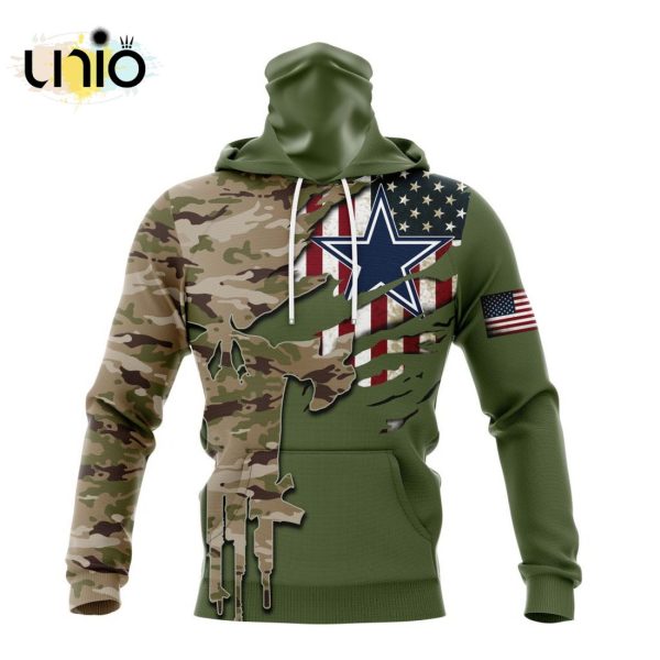 Custom NFL Dallas Cowboys Special Camo Design For Veterans Day Hoodie 3D