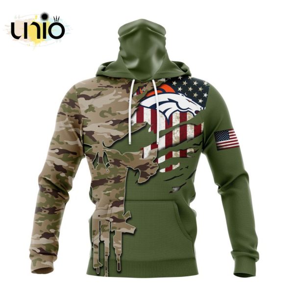 Custom NFL Denver Broncos Special Camo Design For Veterans Day Hoodie 3D