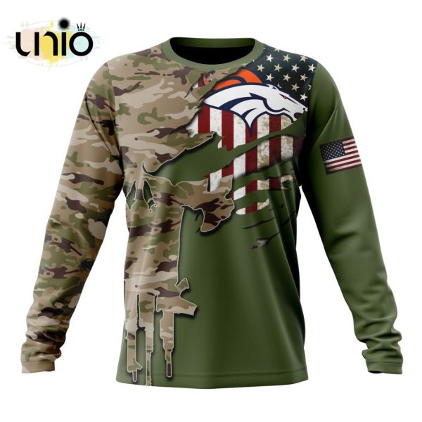 Custom NFL Denver Broncos Special Camo Design For Veterans Day Hoodie 3D