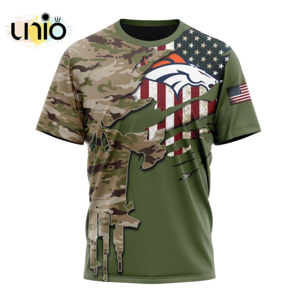 Custom NFL Denver Broncos Special Camo Design For Veterans Day Hoodie 3D