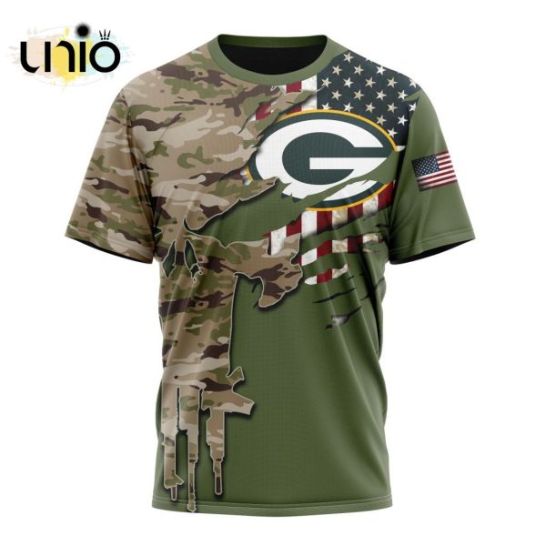 Custom NFL Green Bay Packers Special Camo Design For Veterans Day Hoodie 3D