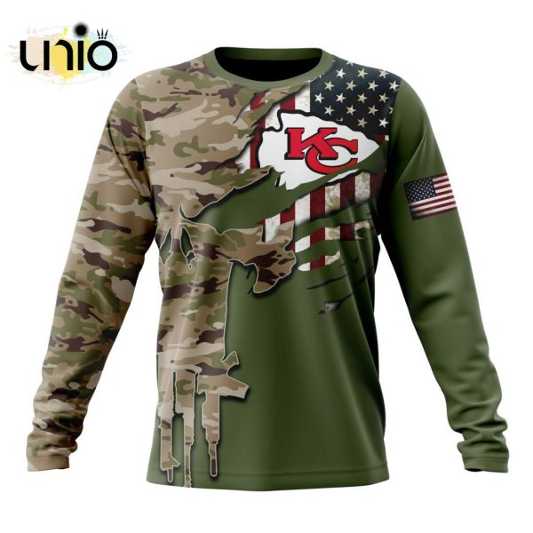 Custom NFL Kansas City Chiefs Special Camo Design For Veterans Day Hoodie 3D