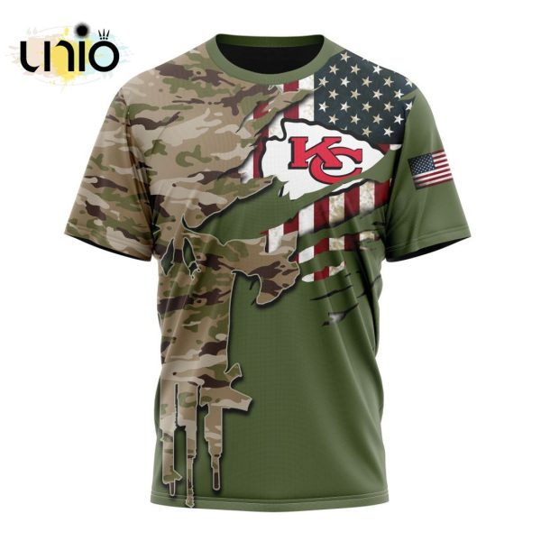 Custom NFL Kansas City Chiefs Special Camo Design For Veterans Day Hoodie 3D