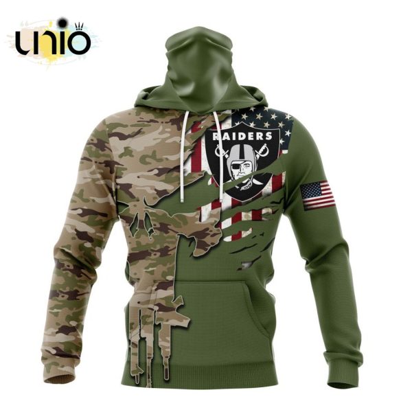 Custom NFL Las Vegas Raiders Special Camo Design For Veterans Day Hoodie 3D