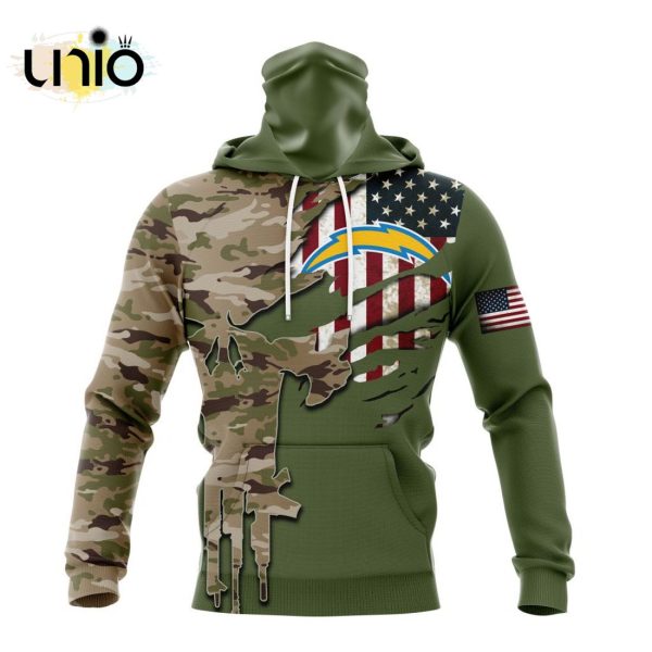 Custom NFL Los Angeles Chargers Special Camo Design For Veterans Day Hoodie 3D