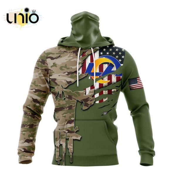 Custom NFL Los Angeles Rams Special Camo Design For Veterans Day Hoodie 3D