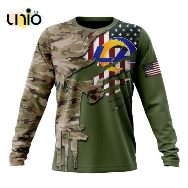 Custom NFL Los Angeles Rams Special Camo Design For Veterans Day Hoodie 3D