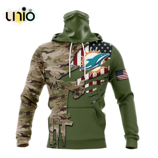 Custom NFL Miami Dolphins Special Camo Design For Veterans Day Hoodie 3D